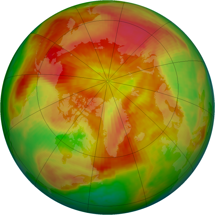 Arctic ozone map for 18 April 1984